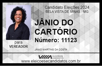 Candidato JÂNIO DO CARTÓRIO 2024 - BELA VISTA DE MINAS - Eleições