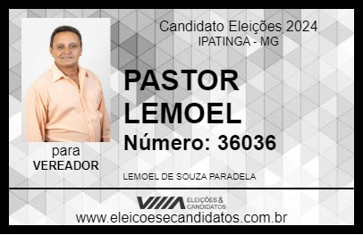 Candidato PASTOR LEMOEL 2024 - IPATINGA - Eleições