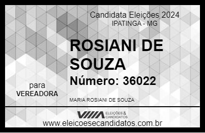 Candidato ROSIANI DE SOUZA 2024 - IPATINGA - Eleições