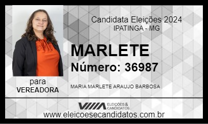 Candidato MARLETE 2024 - IPATINGA - Eleições