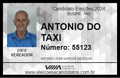 Candidato ANTONIO DO TAXI 2024 - BUGRE - Eleições