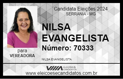 Candidato NILSA EVANGELISTA 2024 - SERRANIA - Eleições