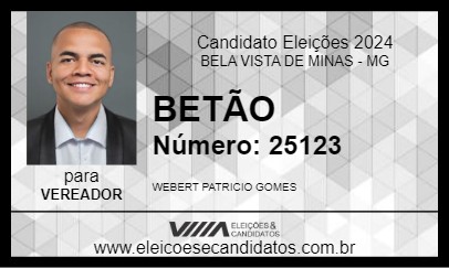 Candidato BETÃO 2024 - BELA VISTA DE MINAS - Eleições