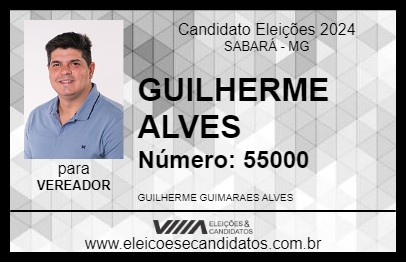 Candidato GUILHERME ALVES 2024 - SABARÁ - Eleições