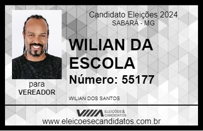 Candidato WILIAN DA ESCOLA 2024 - SABARÁ - Eleições