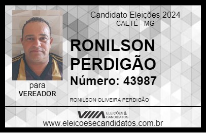 Candidato RONILSON PERDIGÃO 2024 - CAETÉ - Eleições