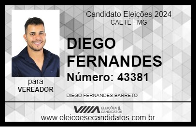 Candidato DIEGO FERNANDES 2024 - CAETÉ - Eleições