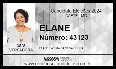 Candidato ELANE SOUZA 2024 - CAETÉ - Eleições