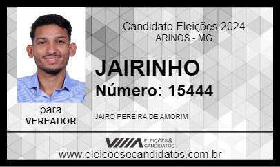 Candidato JAIRINHO 2024 - ARINOS - Eleições