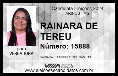 Candidato RAINARA DE TEREU 2024 - ARINOS - Eleições