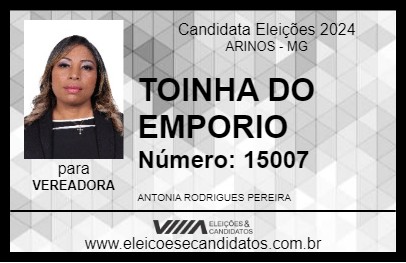 Candidato TOINHA DO EMPORIO 2024 - ARINOS - Eleições