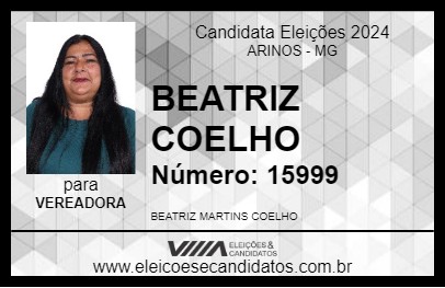 Candidato BEATRIZ COELHO 2024 - ARINOS - Eleições