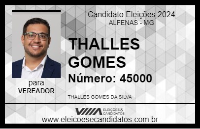 Candidato THALLES GOMES 2024 - ALFENAS - Eleições