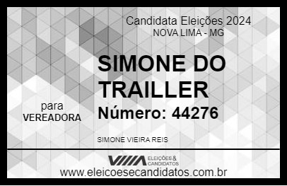 Candidato SIMONE DO TRAILLER 2024 - NOVA LIMA - Eleições