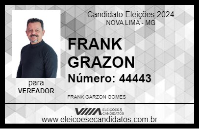 Candidato FRANK GARZON 2024 - NOVA LIMA - Eleições