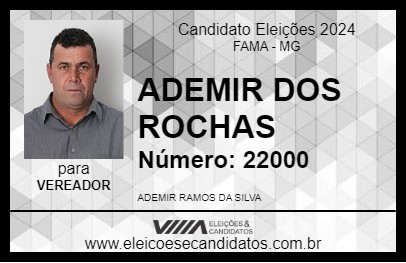 Candidato ADEMIR DOS ROCHAS 2024 - FAMA - Eleições