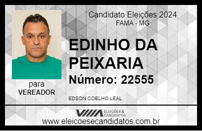 Candidato EDINHO DA PEIXARIA 2024 - FAMA - Eleições