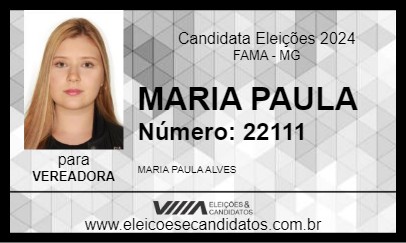 Candidato MARIA PAULA 2024 - FAMA - Eleições