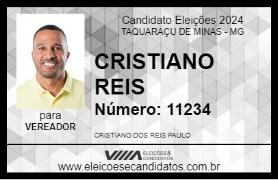 Candidato CRISTIANO REIS 2024 - TAQUARAÇU DE MINAS - Eleições