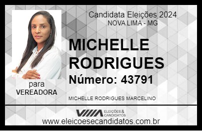 Candidato MICHELLE RODRIGUES 2024 - NOVA LIMA - Eleições