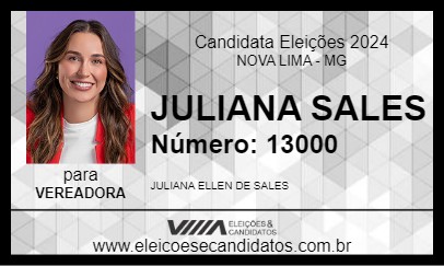 Candidato JULIANA SALES 2024 - NOVA LIMA - Eleições