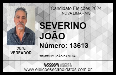 Candidato SEVERINO JOÃO 2024 - NOVA LIMA - Eleições