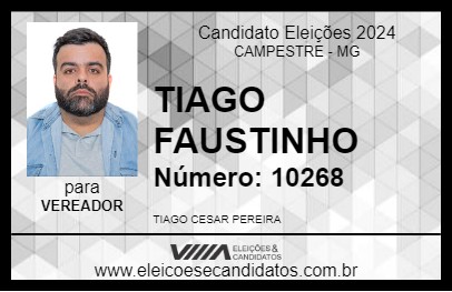 Candidato TIAGO FAUSTINHO 2024 - CAMPESTRE - Eleições