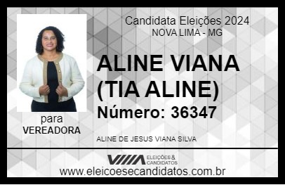 Candidato ALINE VIANA (TIA ALINE) 2024 - NOVA LIMA - Eleições