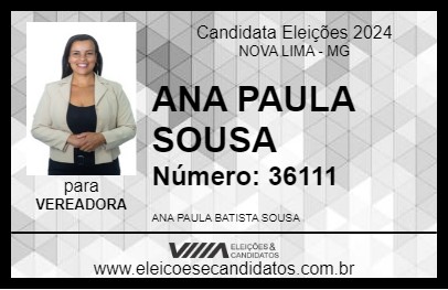 Candidato ANA PAULA SOUSA 2024 - NOVA LIMA - Eleições