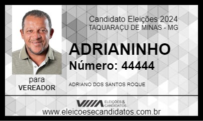 Candidato ADRIANINHO 2024 - TAQUARAÇU DE MINAS - Eleições