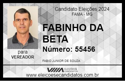 Candidato FABINHO DA BETA 2024 - FAMA - Eleições