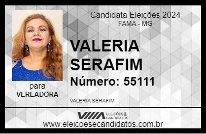 Candidato VALERIA SERAFIM 2024 - FAMA - Eleições