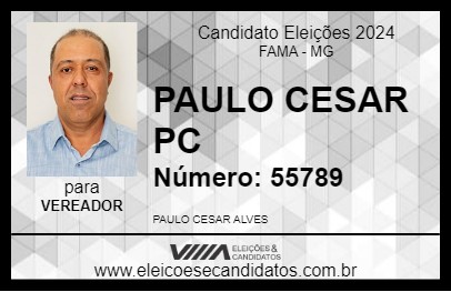 Candidato PAULO CESAR PC 2024 - FAMA - Eleições