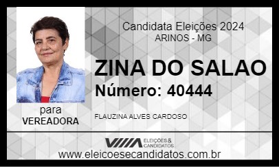 Candidato ZINA DO SALAO 2024 - ARINOS - Eleições