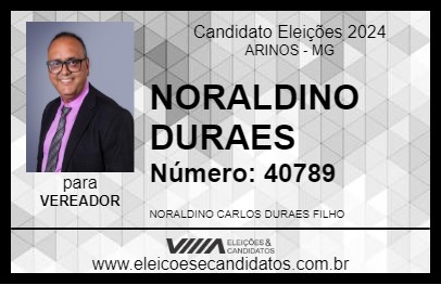 Candidato NORALDINO DURAES 2024 - ARINOS - Eleições