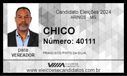 Candidato CHICO 2024 - ARINOS - Eleições