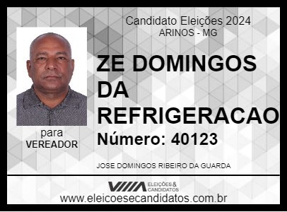 Candidato ZE DOMINGOS DA REFRIGERACAO 2024 - ARINOS - Eleições