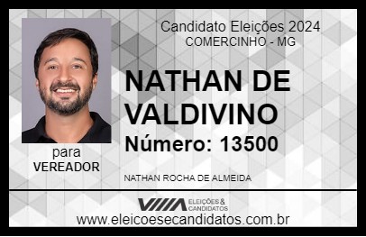 Candidato NATHAN DE VALDIVINO 2024 - COMERCINHO - Eleições