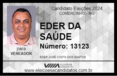 Candidato EDER DA SAÚDE 2024 - COMERCINHO - Eleições