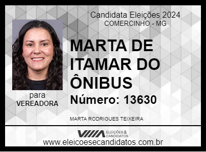 Candidato MARTA DE ITAMAR DO ÔNIBUS 2024 - COMERCINHO - Eleições