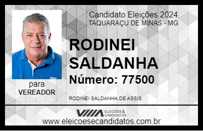 Candidato RODINEI SALDANHA 2024 - TAQUARAÇU DE MINAS - Eleições