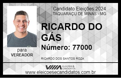 Candidato RICARDO DO GÁS 2024 - TAQUARAÇU DE MINAS - Eleições