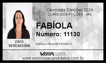 Candidato FABÍOLA 2024 - CLARO DOS POÇÕES - Eleições