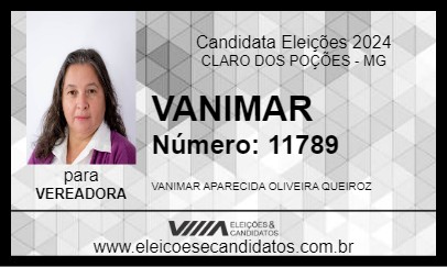 Candidato VANIMAR 2024 - CLARO DOS POÇÕES - Eleições