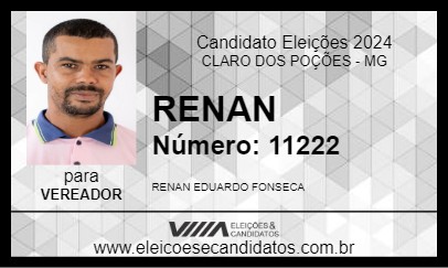 Candidato RENAN  2024 - CLARO DOS POÇÕES - Eleições