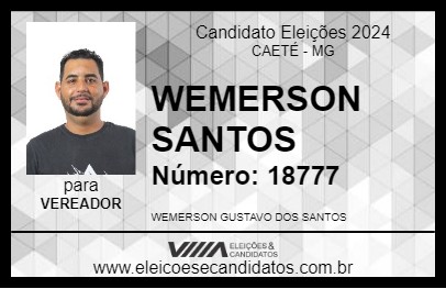 Candidato WEMERSON  SANTOS 2024 - CAETÉ - Eleições