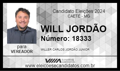 Candidato WILL JORDÃO 2024 - CAETÉ - Eleições