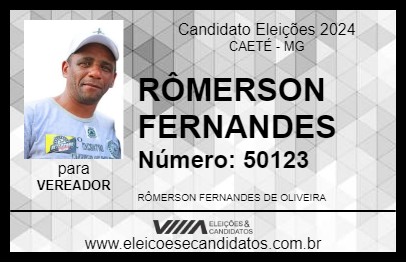 Candidato RÔMERSON FERNANDES 2024 - CAETÉ - Eleições