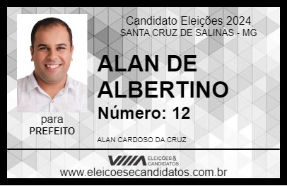 Candidato ALAN DE ALBERTINO 2024 - SANTA CRUZ DE SALINAS - Eleições