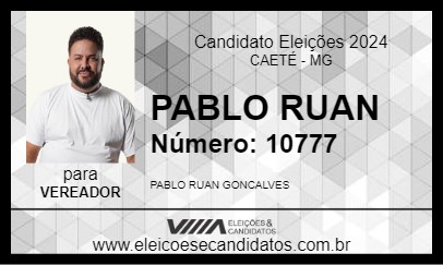 Candidato PABLO RUAN 2024 - CAETÉ - Eleições